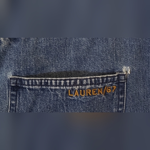 Lauren Ralph Lauren High Rise Denim Blue Jeans Size 16 Cotton Pockets - Picture 15 of 16